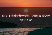 UFC主赛中断数分钟，原因竟是突然停住不动