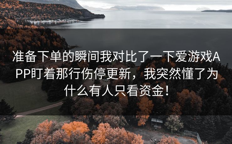 准备下单的瞬间我对比了一下爱游戏APP盯着那行伤停更新，我突然懂了为什么有人只看资金！